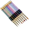 Nail Art Brush Pen Rhinestone Cat Eye Acrylic Handle Carving Painting Gel Nail Extension Manicure Liner pen F3278 Aefpd