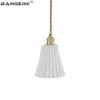 Pendant Lamps Loft Vintage Lights White For Ceiling Kitchen Dining Room LED Hanging Ceramic Lampshade Nordic Home Decor Fixture