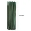 Decorative Flowers 100pcs Artificial Potted Stem Metal Gardening Flower Rod Plant Wire Bouquet Wrap Stick Florist Craft Decor 17cm/25cm/30cm