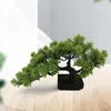 Flores decorativas pequenas plantas artificiais em vasos de simulação de bonsai para decoração de escritório no peitoril da janela