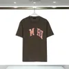 Top Amari Amirl Amirlies Summer AM AMIS IMIRI Gráfico Amiiri Homens Mulheres desenho animado Designer de luxo Tee Tshirt Tshirts Letra Carta Bordado Impressão de roupas femininas Male I Zao0