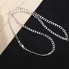 Pendant Necklaces Men's 925 Sterling Silver Neckle 2/4/6/8/10/12MM 40-75cm Fe Chain Neckle Lobster Clasp Men And Women Engagement Jewelry J230620