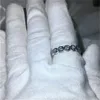 Atemberaubender Paar-Eternity-Band-Ring aus echtem Silber, Verlobung, Hochzeit, Ringe für Damen und Herren, 3 mm, AAAAA cz, Party-Schmuck