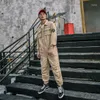 Mäns byxor stilfulla overaller män jumpsuit bomull långärmade rompers streetwear mode casual klädlast hip hop manliga byxor