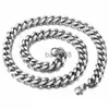 Pendant Necklaces 3/5/7/9/11mm Men's Silver Color Neckle Stainless Steel Cuban Link Chain for Mens Womens Basic Blk Gold Tone Chokers KNM07 J230620