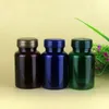 Paquete de píldoras de medicina portátil de plástico verde / azul / marrón de 120 ml, tabletas / cápsulas vacías convenientes de 120 cc botella recargable F1360 Lwjgx