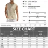 Camisetas sin mangas para hombre Camiseta sin mangas de verano de lino para hombre Camisa de algodón suelta de color sólido Chaleco informal Eurocode