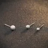 Stud Earrings FNJ 3mm 4mm 5mm Ball 925 Silver Jewelry Original Pure S925 Sterling Earring For Women