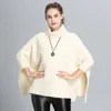 Cachecóis Atacado Retro Solto Vison Veludo Moda Cashmere Personalizado Multi Color Borla Lazer Mulheres Xales Inverno Poncho