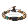 Kralen Natuursteen Chakra Kraal Armband Mannen Sterrenbeeld Afrikaanse Pinestone Weven Voor Vrouwen Sieraden Drop Levering Armbanden Dhmvz