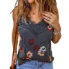 Blusas de mujer Camiseta sin mangas de encaje para mujer con estilo elegante y camisetas elegantes y delicadas Camiseta de mujer Blusa de algodón para mujer