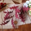 Flores decorativas artificiales de una sola rama, hojas de Coral, plantas falsas de diente de sierra, decoración de boda, Material de flores, hojas de exhibición para el hogar