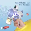 Sand Play Water Fun Gun Rocket 12 Holes Shape Soap Blower With Light Toys for Boys Girls Birthday Present R230620