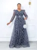 زائد الفساتين الحجم Idress plus حجم نساء الملابس الدانتيل انظر من خلال Tulle طويلة الأكمام ملائمة و flare maxi princess فستان لحفل عيد ميلاد حفل زفاف 230620