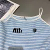 Basic & Casual Dresses Designer Summer New Celebrity Style Sexy Stripe Letter Slim Strap Dress for Women KMDK