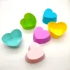 Bakning Mögel 6st Silicone Muffin Cups Sylicon Mold Heart Square Cupcake Molds Bakery Tools de Silicon Cake Bakeware Accessories