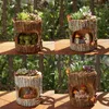 Planters Pots Creative Tree House Animals Flower Pot Succulent Plant Pots Resin Desktop Cartoon Planters Home Garden Decoration Birthday Gifts R230620