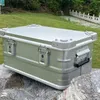 Caixa de armazenamento de liga de alumínio portátil ao ar livre de alta capacidade estojo de acampamento para artigos diversos de viagem baú