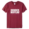 Mens Tshirts Dunder Mifflin Paper Inc Office TV şovu Pamuk Tshirt Erkek Kız Yaz Tişörtü Unisex Giysileri 230619