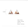 Ohrstecker 925 Sterling Silber Einfache Dreifarbige Dreieck Für Frauen Mode Flut Fluss Süße Geometrische Antiallergische Schmuck G