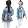 Jackets 2-12Yrs Girls Denim Coat Baby Girl Clothes Spring Embroidery Children Jeans Jacket Sequins Little Beauty Design Kids Outerwear 230619
