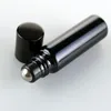 5 ml 10 ml schwarze UV-ätherische Öl-Roll-on-Flaschenfläschchen mit Stahl-Metall-Rollenkugel für Parfüm, schneller Versand F438 Dvube