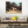 Hunting Dogs Canvas Art Off to The Market Handmade Heywood Hardy Painting Landscape Artwork High Quality