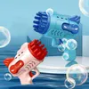 Sand Play Water Fun Gatling Bubble Guns elétricas Brinquedo Máquina de bolhas com alça antiderrapante para crianças R230620