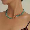 Anhänger Halsketten 2022 Boho Blauer Stein Rocailles Halskette Barock Perle Charme Schmuck BEH Party Mode Kristall Choker Schmuck J230620