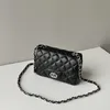 Luksusowe designerskie torba na ramię CF z czarną złotą klamrą i diamentową siecią kratową modne torby retro crossbody