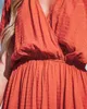 Casual Dresses Elegant For Women Surplice Neck Split Hem Ruched Maxi Dress Fashion 2023 Summer Vacation