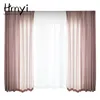 Curtain Luxury Solid Tulle Curtains For Bedroom Thick Sheer Living Room Modern Decoration Window Pinks Girls Voiles 230619