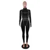 Damen-Zweiteiler, Hose, Grau, Sport-Set, Damen-Trainingsanzug, modisch, Reißverschluss, V-Ausschnitt, Langarm, Crop-Top, Fitness, Workout, 2-teilig, Rot