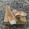 Chinelos Fashion Summer Sandals PVC Crystal Open Toed High Heals Women Transparent Heel Sandals Chinelos Pumps 10.5CM Big Size 41 42 J230620