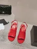 2023 Luxur Design Women's Fashion Woven Sandals Läder Yttersula Höjd 7,5 cm Storlek 35-41