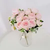 Fleurs séchées Bouquet tête pivoine artificielle thé Rose camélia soie fausse fleur pour bricolage salon maison jardin décoration de mariage