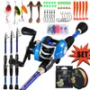 Rod Reel Combo Sougayilang Telescopic Casting Fishing Combo 1.8-2.4m Portable Carbon Fiber Rod and 7.2 1 Gear Ratio Fishing Reel Fishing Combo 230619