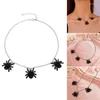 Chaînes Goth Bijoux De Mode Noir Araignée Pendentif Chaîne Gothique Accessoires Aecklace Pour Femmes Halloween Punk Colliers