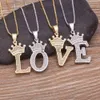 Pendant Necklaces Fashion Luxury A-Z Crown Alphabet Pendant Chain Neckle Punk Style Lucky Initial Name Jewelry Best Party Wedding Birthday Gift J230620