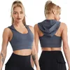 Yoga Outfit Vrouwen Sportbeha Sneldrogende Fitness Hoodie Ademende Gym Tank Top Met Cup Pads Naakt Gevoel Activewear Schokbestendig Ondergoed