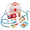 Tools Workshop 13pcs Bulmaca Bir Doktor Olun Oyuncaklar Pretend Play Doctor Set Hemşire Enjeksiyon Kiti Rolü Oynat Klasik Oyuncak Simülasyon Doktor Oyuncaklar 230619