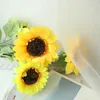 Têtes de fleurs séchées, tournesol artificiel, pour décoration de maison, bureau, fête, clôture de jardin, parc, Simulation grand jaune, faux