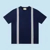 23SS New Woman Men's T-Shirts High End Classic Letter Printed Navy Tee Simples Summer Beach Respirável Street Fashion Casual Listras Vertical Manga Curta TJAMMTX315