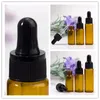 Emptpy 5ml 10ml 15ml 20ml Glass Essential Oil Dropper Bottle Drop Liquid Pipette jars Amber Cosmetic Packaging F309 Acsak