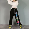Хип -хоп уличная одежда женщин спортивные штаны Harajuku Корейская модная эластичная талия свободная танце