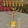Avsmalnande hållare gyllene lampstand judisk tempellampa hem dekoration metall judism ljusstake