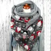 Bufandas Chales Botón Abrigos suaves Mujeres Navidad Muñecos de nieve Estampado Invierno Cálido Abrigo A cuadros Bufandas Foulard Cuello