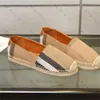 Designer Sandals Women Espadrilles Vintage Canvas Sneakers Summer Slip-on Casual Shoe Flat Heel Shoes with Box
