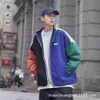 Herrjackor Hip Hop Double -sidiga varsity jacka män färg block gata kappa stativ krage vår hösten casual japansk harajuku 230620