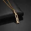 Pendant Necklaces Atoztide Personalized Custom Vertical Name Neckles Stainless Steel PendantLink Thick Chain for WomenChristmas Jewelry Gift J230620